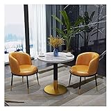 Büro Rezeption Runder Tisch - Büro Empfangsraum Kleiner Konferenztisch Set, Moderne Tisch und Stuhl Kombination Büro Rezeption Runder Tisch Café Dessertladen 60cm Freizeit Tisch Hotel Meetin
