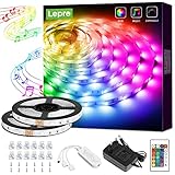 Lepro LED Strip 10M(2x5M), LED Streifen Musik Lichterkette mit Fernbedienung, Band Lichter, RGB Dimmbar Lichtleiste Light, Lichtband Leiste, Bunt Kette für Party Weihnachten Deko