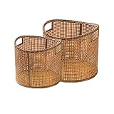 Wäschekorb Umweltfreundlicher Weidenkorb, Rattan-Wäschekorb, hohler Aufbewahrungskorb, multifunktionale schmutzige Wäschekörbe (Farbe : Round 2-piece set)