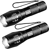 BINWO LED Taschenlampe Extrem Hell, Mini taschenlampe 3000 lumen, Taschenlampe Kinder, Zoombar, Professional Wasserdicht Taschenlampen LED für Camping, Outdoor, Wandern (2 Stück)