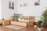 Einzelbett/Funktionsbett 'Easy Premium Line' K1/h/s inkl. 2. Liegeplatz und 2 Abdeckblenden, 90 x 200 cm Buche Vollholz massiv Natur