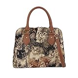 Signare Tapisserie Hand & Umhängetasche für Frauen | Modische Crossbody Tasche Geldbörsen für Frauen | Umhängetasche für Frauen Mädchen Teenager, katze, Medium