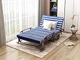 Klappes Rollaway -Bett mit Matratze für Erwachsene, tragbare Betbet -Rahmen mit Verstellbarer 6 Position und Seitenaufbewahrung, Rollenbetten für Gästezimmer und Bür B- 190 * 30 * 80CM