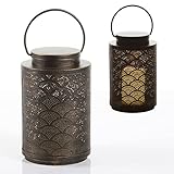 Schlaraffenland LED Outdoor Laterne CORDEL | 15,5x25 cm | Schwarz Metall | LED Kerze | Laternen für draußen | Deko Garten | Laterne Deko | LED Laterne Outdoor | Laterne Outdoor | Außenlaternen