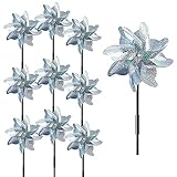 Shengruili 10 PCS Windräder Vogelabwehr,Windrad Obstgarten,Vogelabwehr Reflektierende Windmühle,Obstgarten Vogelabwehr,Reflektierende Windmühle,Vogelschreck Reflektierende Vogelabwehr