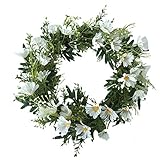 Blumen Türkranz Frühlingskranz Türschild Kranz Tür Garantieblume Runde Knocker Feldkranz-Simulations-Anhänger Wohneinrichtung Künstliche Türkranz Deko Kunstblumen Dekorative