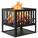 Feuerstelle 40x40x40 cm Stahl, mit Farbe: schwarz