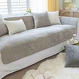 Modmetal Sofa-Schonbezüge in L-Form,Samt-Couchbezüge für Ecksofas,rutschfest,waschbar,3/2/1/4-Sitzer,Sofabezug mit Armlehnen,Sofabezug,Rückenlehnenbezug,Möbelschutz,Khaki-90 x 120 cm