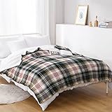 Sherpa-Fleecedecke, Sofa-Überwurf, doppelseitig, superweich, warm, Überwurfdecke für Bett, Sofa, Couch, 120 x 150 cm (grün-rot)