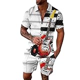 Weste Schnittmuster Mens Fag Fashion Leisure Seaside Beach Holiday 3D-Digitaldruck Reißverschluss Kurzarmhemd und Shorts Anzug Zweiteiler Trainings Anzug