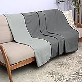 Catalonia Classy Wasserdicht Decke, Tagesdecke Bett Sofaüberwurf Kuscheldecke Schonbezug Couchschoner Wasserabweisend Wohndecke Überwurf Fleece Decke for Bett Couch Sofa 203x152cm, Grau