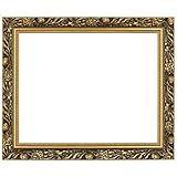 Postergaleria Bilderrahmen, Spiegelrahmen 40 x 50 cm golden vintage - Barockrahmen aus Holz, mit Ornamenten, vergoldet, patiniert - Leerrahmen für Leinwand nur ohne Glas, ohne Rückwand