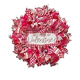 Dekorativer Kranz zum Valentinstag Bordüre Neuheiten Dekorative Ornamente vor der Tür Kranz zum Valentinstag Weidenkranz 60 cm Durchmesser (Red, One Size)