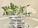 25 cm Keramikschale Hochzeitsdeko Pflanzgefäße Tischdeko Silber Blumenschale Silberschale Blumengefäß Schale Obst Bonbonschale Tafelaufsatz Nostalgie Große Obstschale Dekoschale mit Fuß Gebäckschale