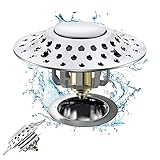 BBASILIYSD 2 in 1 Universal Waschbecken-Ablaufstopfen, Badewannen-Ablaufstopfen, Badewannen-Filter, Wannen-Ablaufstopfen