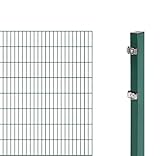 Alberts 644154 Erweiterung zum Doppelstabmattenzaun | verschiedene Höhen - wahlweise in verschiedenen Farben | grün | Höhe 160 cm | Länge 2 m