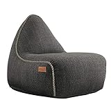SACKit - Cobana Lounge Chair - Outdoor/Indoor Sitzsack & Sessel mit Lehne - Perfekt für die Lounge oder draußen im Garten oder Balkon - Kombinierbar mit einem Hocker - Dänisches Design - Grau