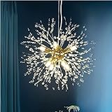 Qamra Modern Kristall Kronleuchter,Pendelleuchte Esstisch, Sputnik Chandelier, Hängelampe,Esstischlampe Hängend, für Schlafzimmer, Wohnzimmer, Esszimmer, Küche,/8-Lichter,Gold