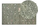 Beliani Teppich grün aus Wolle 140 x 200 cm Hochflor Tier Muster handgetuftet Kizarli