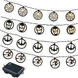 Hedear 5 Pcs Halloween Lichterketten aus Holz | Halloween Hängeleuchten LEDs | Lichterketten-Geschenke für Kinder, Freunde, Familie, Kollegen, Mitbewohner usw