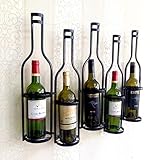 NOALED Weinregale im amerikanischen Stil, kreatives Schmiedeeisen-Weinregal, Wanddekoration, Bartheke, Wandmontage, Weinbecherhalter, Aufbewahrung, Schwarz (Bra