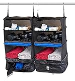 Xcase Hängeschrank: 2er-Set XL-Koffer-Organizer, Packwürfel zum Aufhängen, 30 x 64 x 30 cm (Kofferorganizer-Tasche)