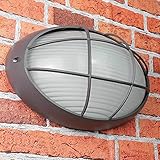 Licht-Erlebnisse Schiffslampe Wand AMSTERDAM Anthrazit Aluminium Glas wetterfest IP44 E27 B:32cm Garten Wandlampe