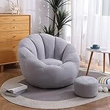 CSstone Bean Bag Sitzkissen Sessel Bodenkissen Aufbewahrungstasche Sitzsack Wohnzimmer Garten (Nur Cover) Bodenkissen Hocker Kinder Sitzsäcke Möbel Kissen Sessel Sofa,Grau