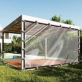 ALDFZ Klare Plane mit Ösen, Pergola im Freien Gazebos Veranda Vorhänge, Wetterfeste Plane, Anpassbar Seitenwände Aus Plane (Color : Clear, Size : 5x3m/16.4x9.84ft)