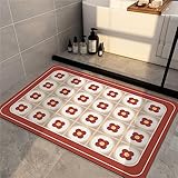 Badezimmerteppich, Badematte rutschfest, Duschmatte rutschfest, Duschvorleger, Badvorleger Badteppich Waschbar Teppich Badezimmer, Bathroom Mat, Bath Mat Mats, Bad Teppich, Quadratisch-50x80cm