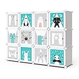 Vicco Kleiderschrank Andy Kinder modular Kinderregal Kleiderstange Steckregal (Grau, 12 Fächer)
