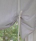 LillaBelle Raff Gardine Pamela NY GRAU 120 x 90 cm Streifen Landhaus