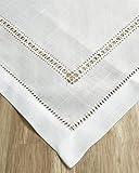 Tisch-Mitteldecke'Emma' 85 x 85 cm hochwertig gearbeitet mit Hohlsaum-Webelementen