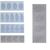 Käse Compatible with Machen Set Baumblatt-Fondant-Spitzenmatte, Kuchendekoration, Koralle, Schokolade, Silikon-Backdruck-Pad Sous-Vide-garer Vakuumierer（Dunkelgrau