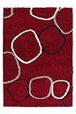 Lalee Shaggy Pop Teppich, Rot, 120x170 cm