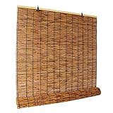 Natur Bambusrollo Outdoor Holzrollo Breit Schilf Vorhang Mit Heber Fenster Sonnenschutz Rollo Retro Bambus Rollo Für Terrasse/Garten/Fenster Bambus Rollo Jalousine (B x H) (Color : A2, Size : 110 x