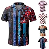 Herren Freizeithemd Longshirt Trachtenhemd Bügelleichte Fashion Sommershirt Herrenhemden Leinenhemd Sommershirt Flanellhemd Übergröße Shirt for Männer Warme T-Shirt