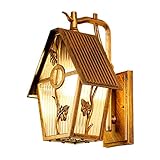 Außenwandleuchten Rustikale Außenwandleuchte, Wandlaterne aus strukturiertem Glas, Gartendekoration, Wandleuchte, Wandleuchte for den Eingangsbereich der Veranda, der Terrasse, der Garage ( Color : Br