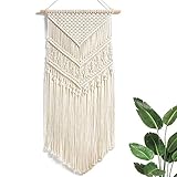 Makramee Woven Wandbehang, Boho Wanddeko Wandteppich Chic Böhmische Tapisserie Gewebte für Haus Home Decor Geschenke Apartment Schlafsaal Raumdekoration 41cm (W) x 84cm (L)