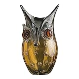 GILDE GLAS art Design-Vase Eule - Dekoobjekt handgefertigt aus Glas H 27 cm