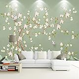 LYSYMO Benutzerdefinierte Wandtapete Moderne chinesische handgemalte Pflaumenblüte akribische Blumen- und Vogelhintergrund-Wanddekorationsmalerei 250x170cm