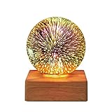 Bunte LED-Kristallkugel-Nachtlampe, romantisches Feuerwerk, Schlafzimmerlampe, Deko-Lampe, Stern, Weihnachtsdekoration, Nachtlampe, C2H0, Geschenk für Kinder