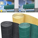 UISEBRT PVC Sichtschutzmatte Sichtschutz Garten Sichtschutzzaun Sichtschutzwand Schilfmatten Anthrazit für Balkon, Pool, Garten und Terrasse (180x300cm, Grün)