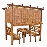 Natur Holzrollos Bambusrollo Outdoor Wetterfest 40~160cm Breit Bambus Jalousine Raffrollo Fenster-Rollo Sonnenschutz Und Sichtschutz Rollo Seitenzugrollo Für Fenster Und Türen,Anpassbar (Color : Natü