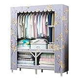 Klappbarer Kleiderschrank aus Metall,tragbarer Kleiderstangen-Organizer,einfacher Kleiderschrank,Schlafzimmermöbel,stabile Schließfächer (Größe: 172 x 80 x 48 cm,Farbe: B)
