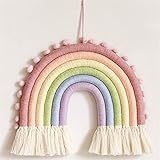 SWECOMZE Makramee Regenbogen Wandbehang Home Decoration Boho Wandteppiche Tapisserie Room Decor Handgewebte Tapisserie Kinder Wand Dekoration (Stil 1)