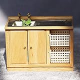 Kalaokei 1/12 Handwäsche Waschbecken Modell Küchenmöbel Miniatur Puppenhaus Spielzeug Schönes Mini-zusammengebautes Haus, Puppenhaus Zubehör