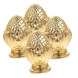 Homoyoyo 4 Stück Goldene Lampensockel-Dekoration Kristallknöpfe Dekor Retro-Schreibtischlampe Lampenschirm Schraubverschluss Lampen-Endstück Kappe Knopf Lampenschirm Endstück