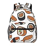 Japanische Küche Sushi Muster Schulrucksack Büchertasche für Jungen Mädchen Casual Reisetasche Computer Laptop, mehrfarbig, One size