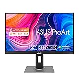 ASUS ProArt PA278QV | 27 Zoll WQHD Professioneller Monitor | 16:9 IPS, 2560x1440 | ergonomisch, Pivot, Calman, Rahmenlos, hohe Farbtreue | DVI, DisplayPort, HDMI, Mini-DP, USB-Hub